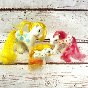 HASBRO My Little Pony G1 Apple Delight Loving Family Set 1987 Mommy Daddy Baby